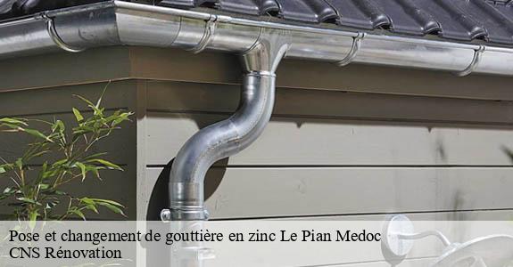 Pose et changement de gouttière en zinc le-pian-medoc-33290 CNS Rénovation